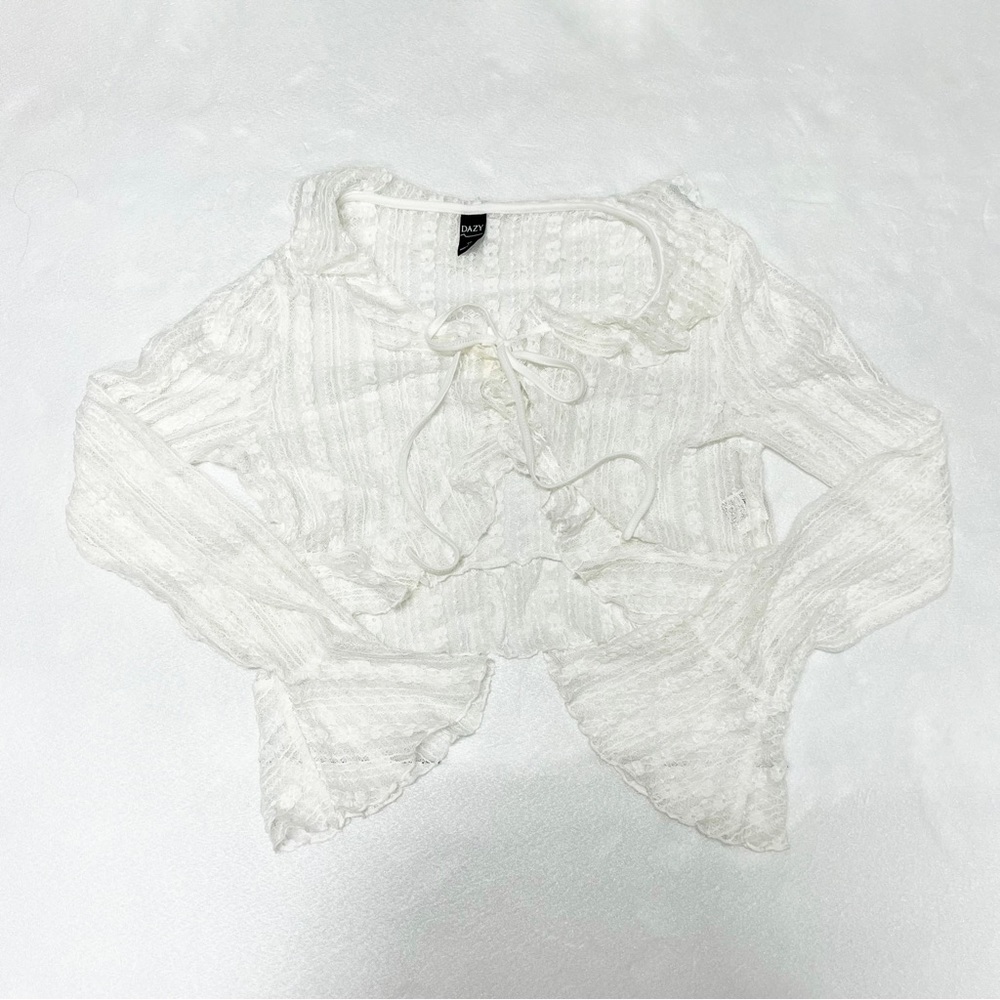 Fairy Lace Ruffle Wrap Top